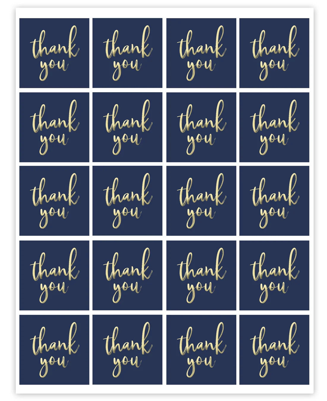 Free Thank You Sticker Printables Blue amp Gold DIY Craft Club