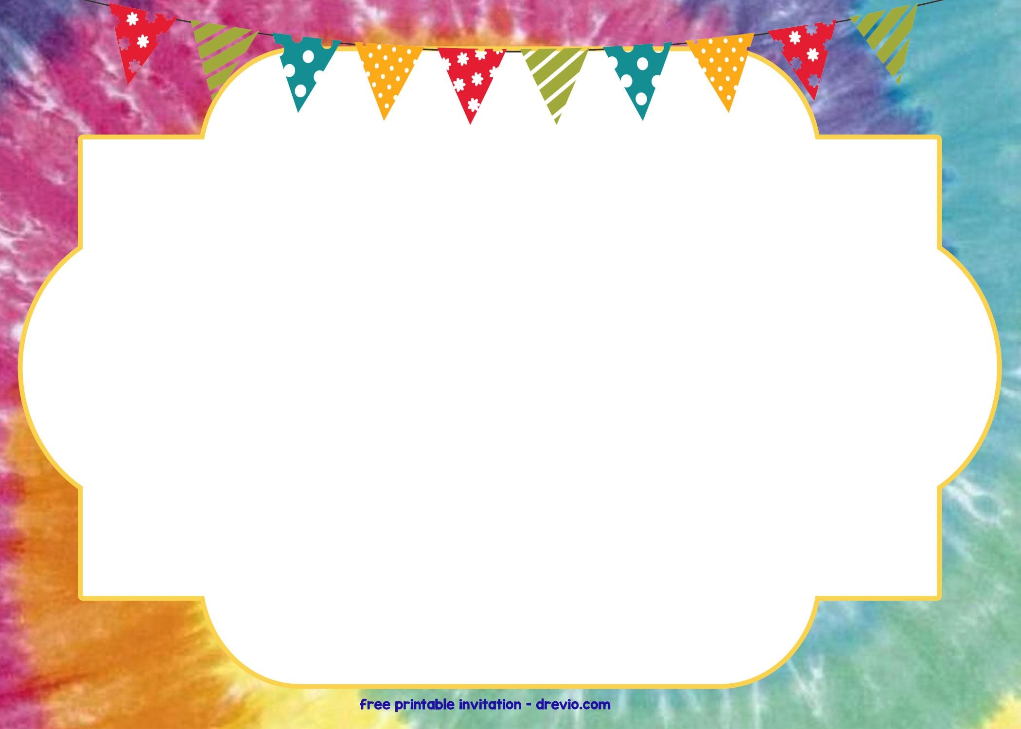 FREE Tie Dye Invitation Template FREE Tie Dye Invitation Template