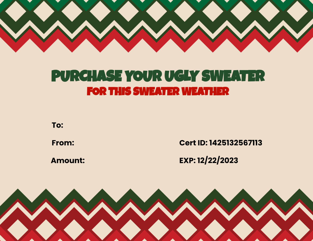 Free Printable Ugly Christmas Sweater Certificate Template