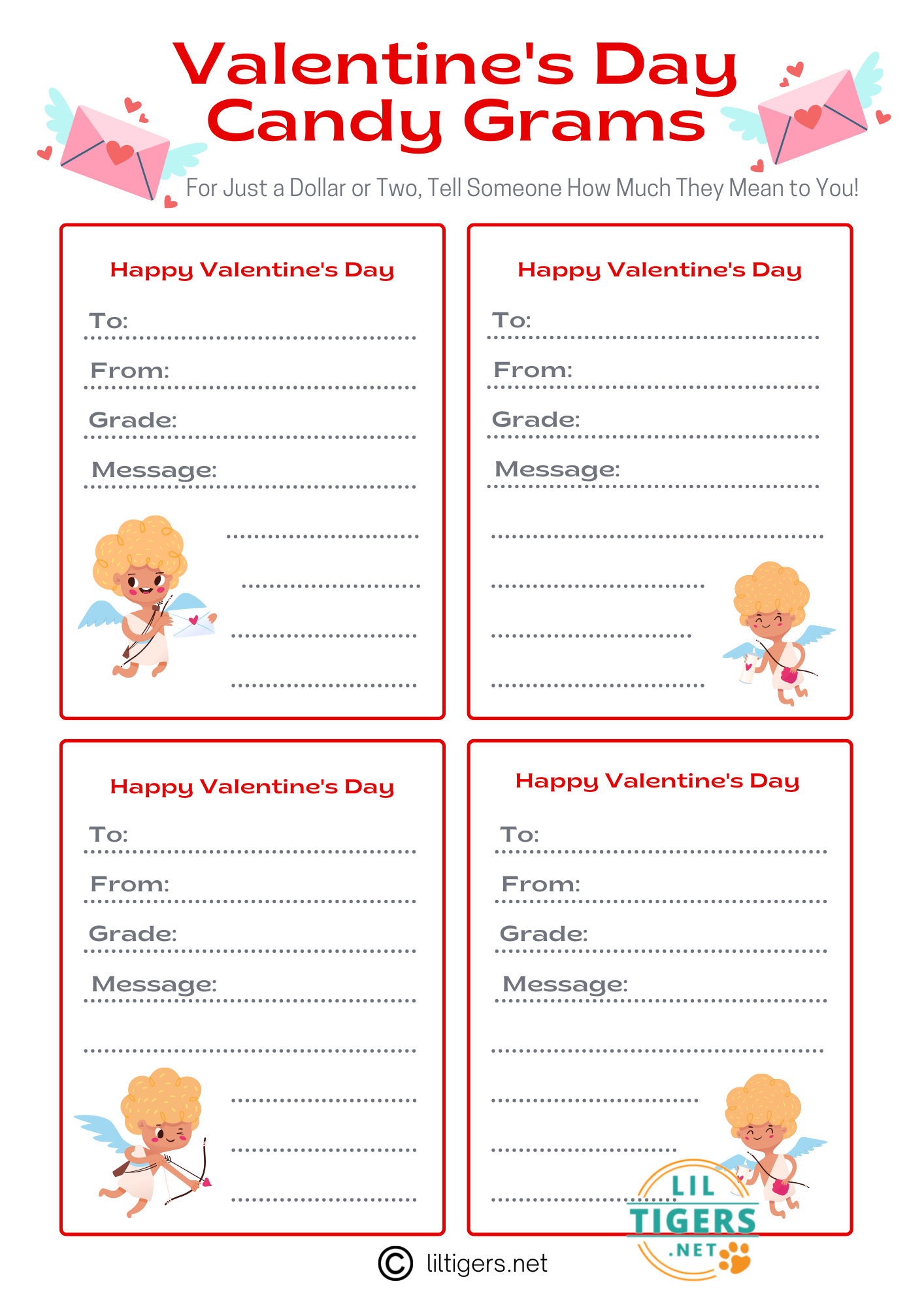 Free Valentine s Day Candy Gram Printables Lil Tigers Lil Tigers