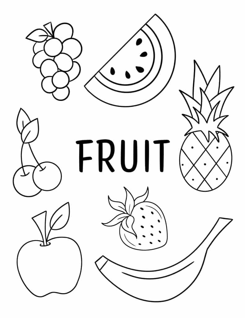 Free Vegetable And Fruit Coloring Pages For Kids The Hollydog Blog