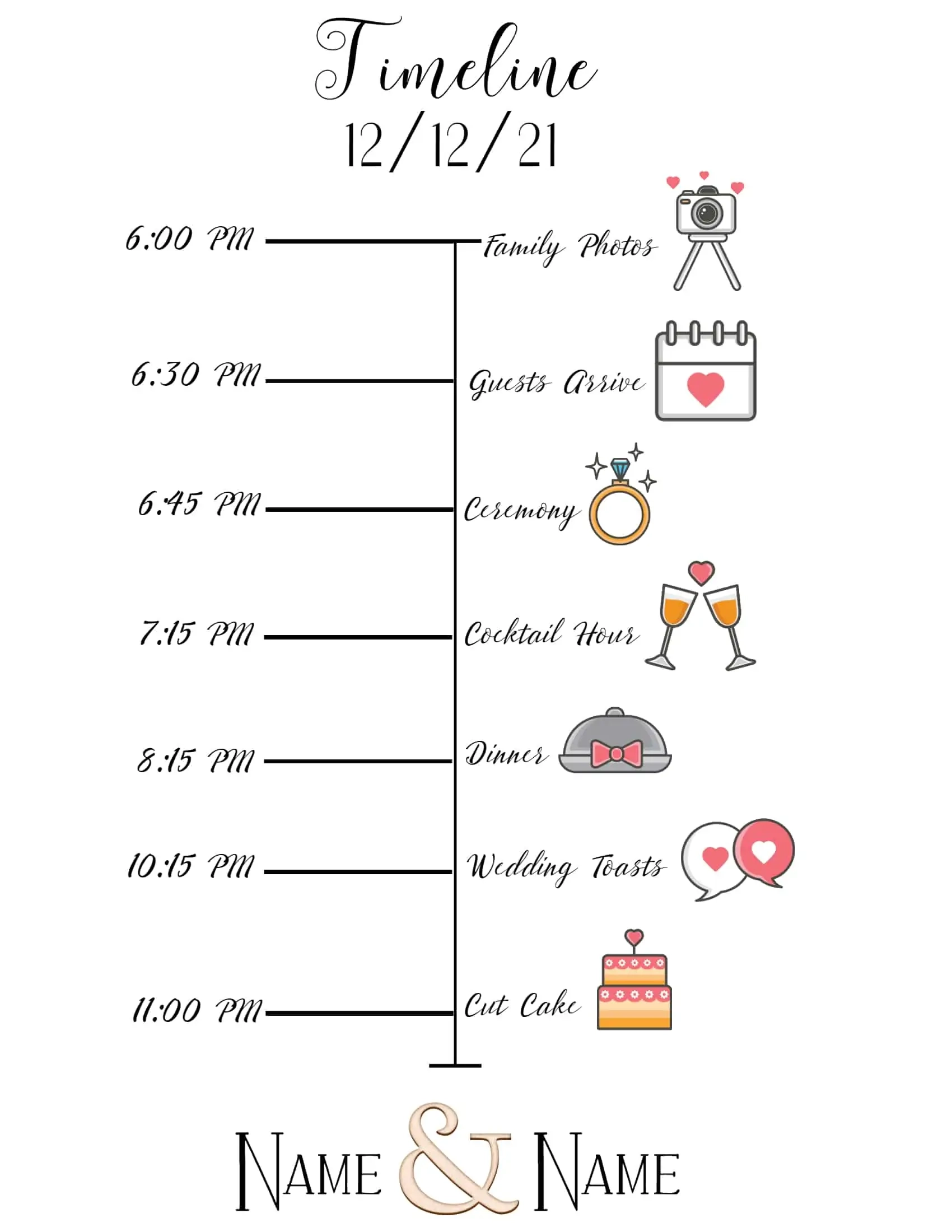 Free Printable Wedding Timeline Template