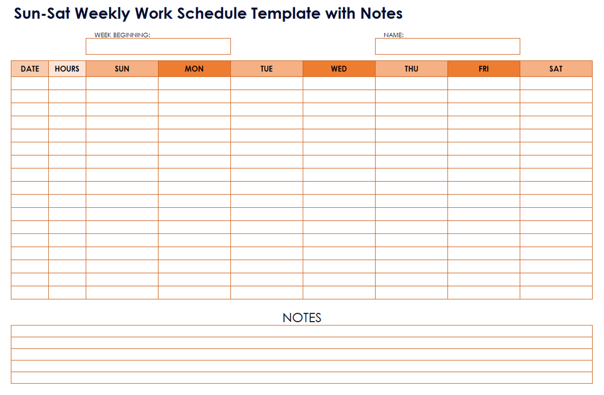 Free Printable Weekly Work Schedule Template Free Printable Weekly Work Schedule Template