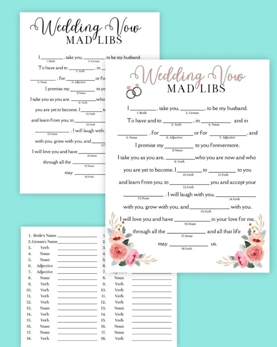 Free Printable Wedding Mad Libs Template Free Printable Wedding Mad Libs Template
