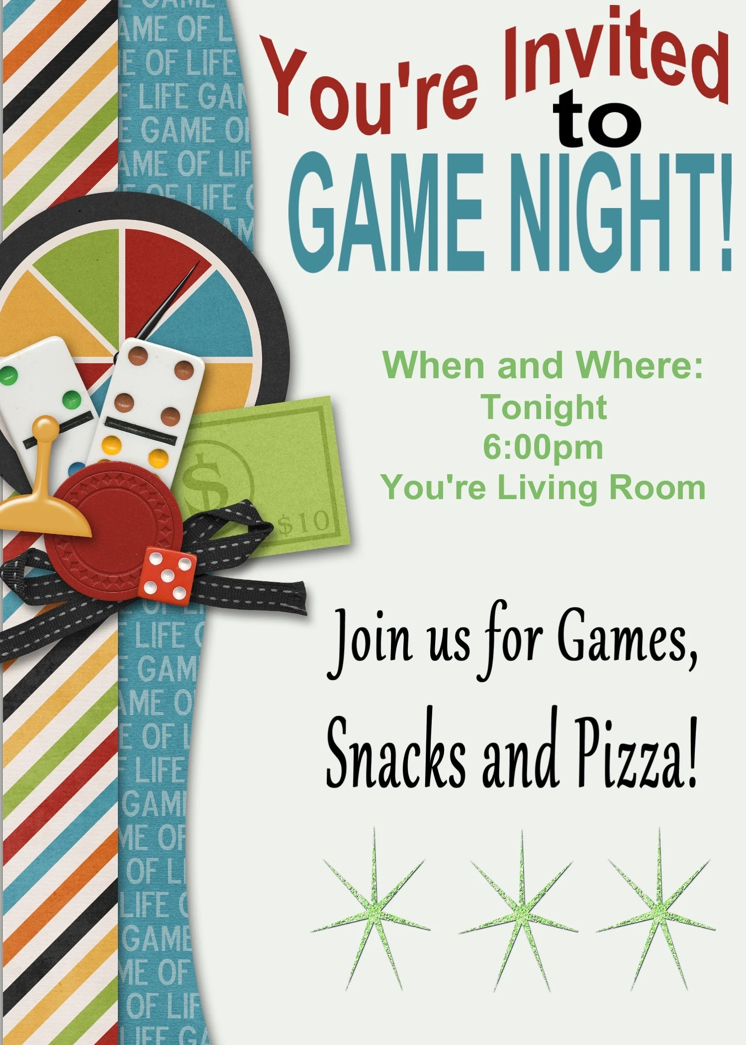 Printable Game Night Invitation Template Free