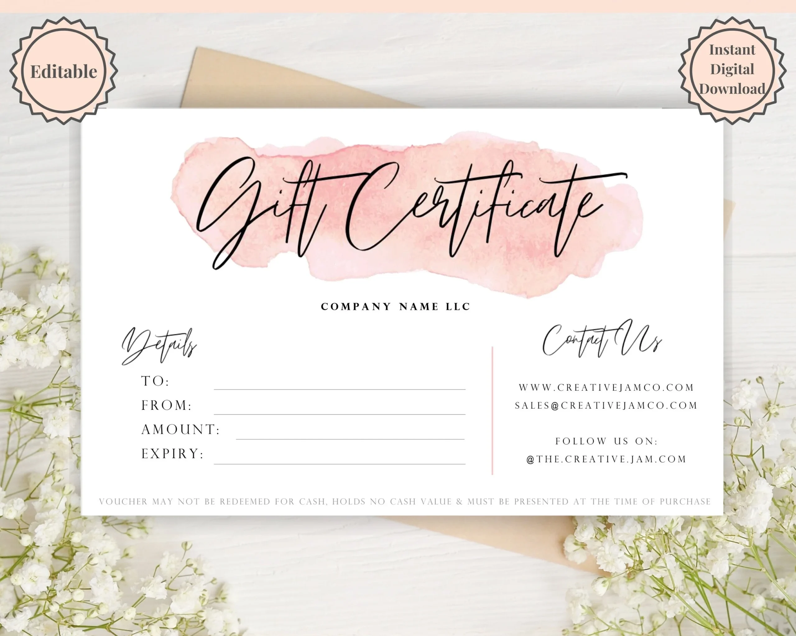 Editable Printable Gift Voucher Template