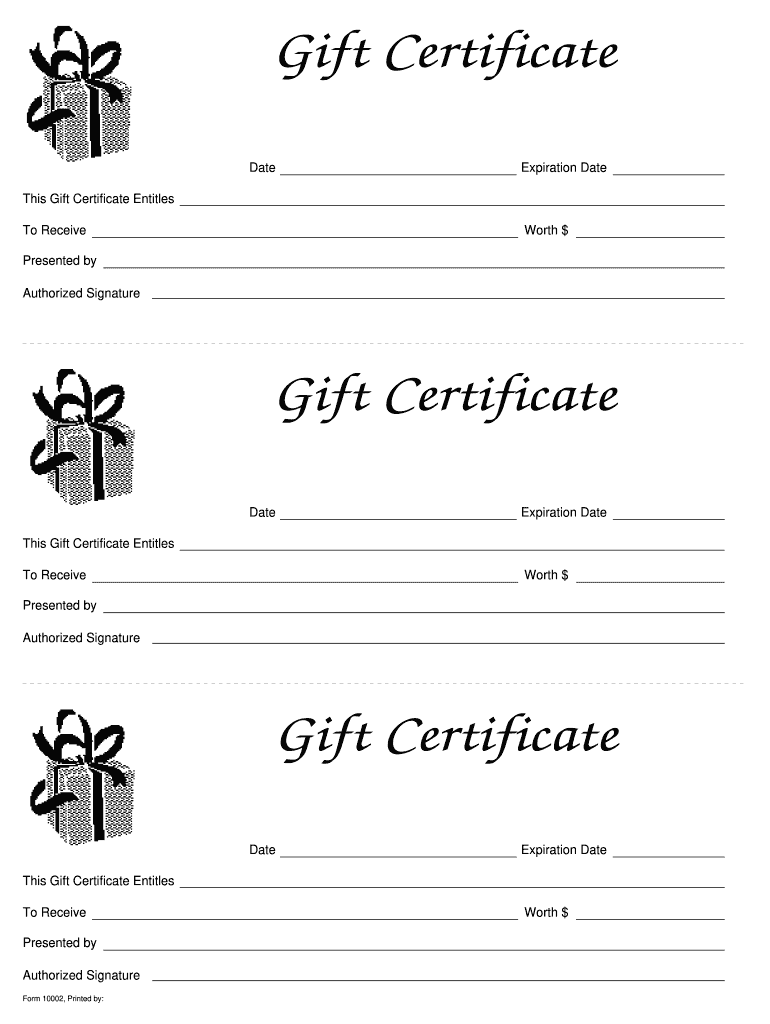 Free Online Printable Gift Certificates Templates