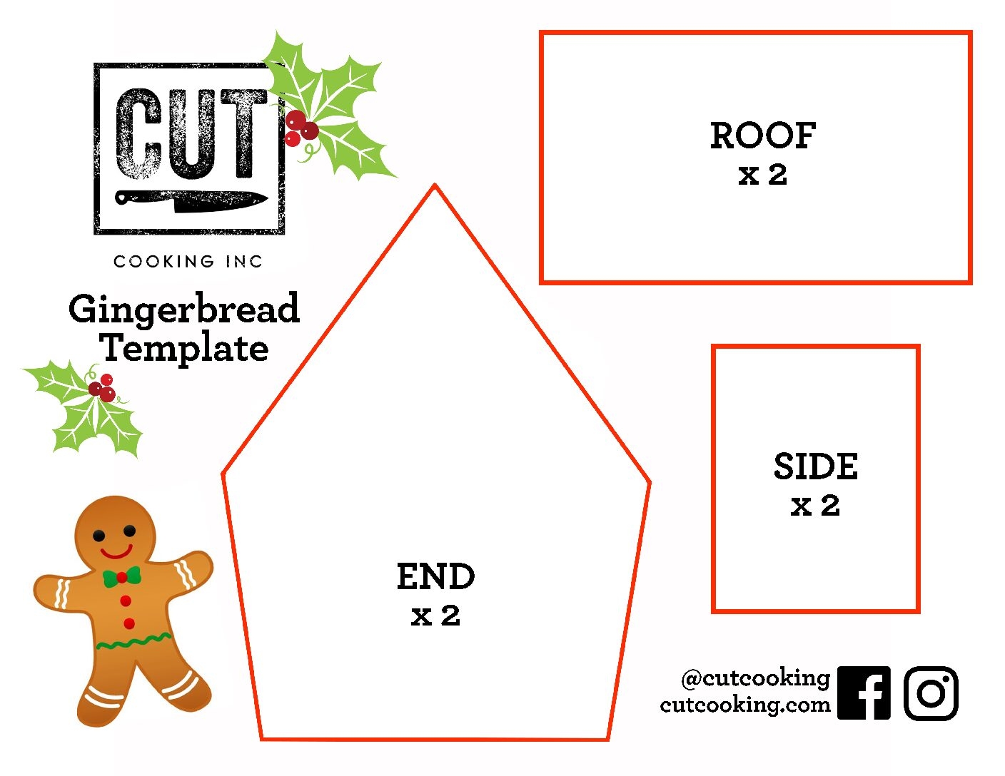 Free Printable Mini Gingerbread House Template Free Printable Mini Gingerbread House Template