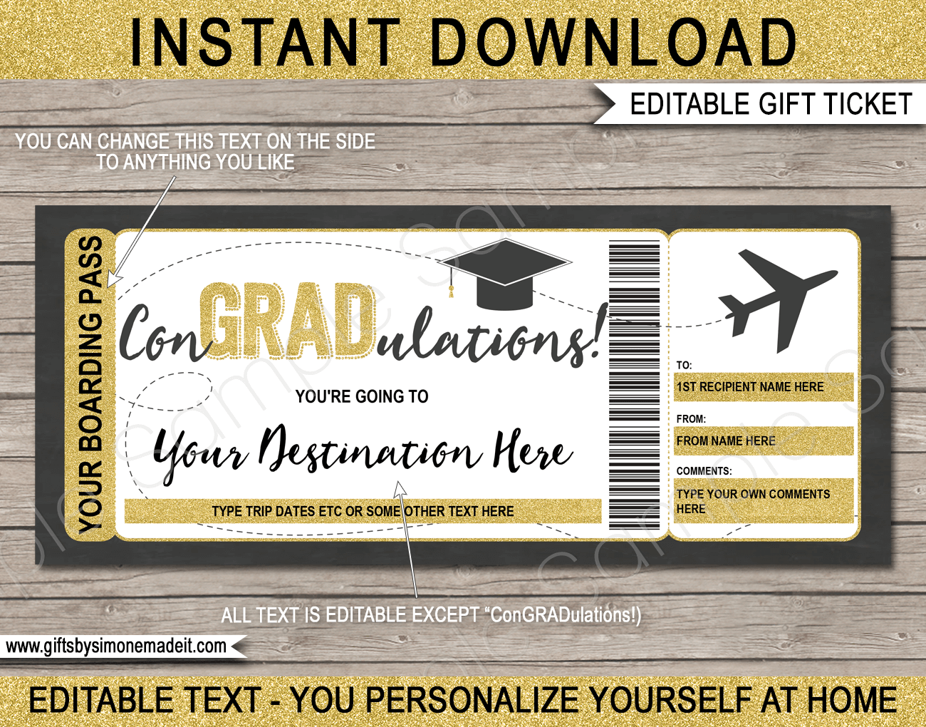 Graduation Boarding Pass Template