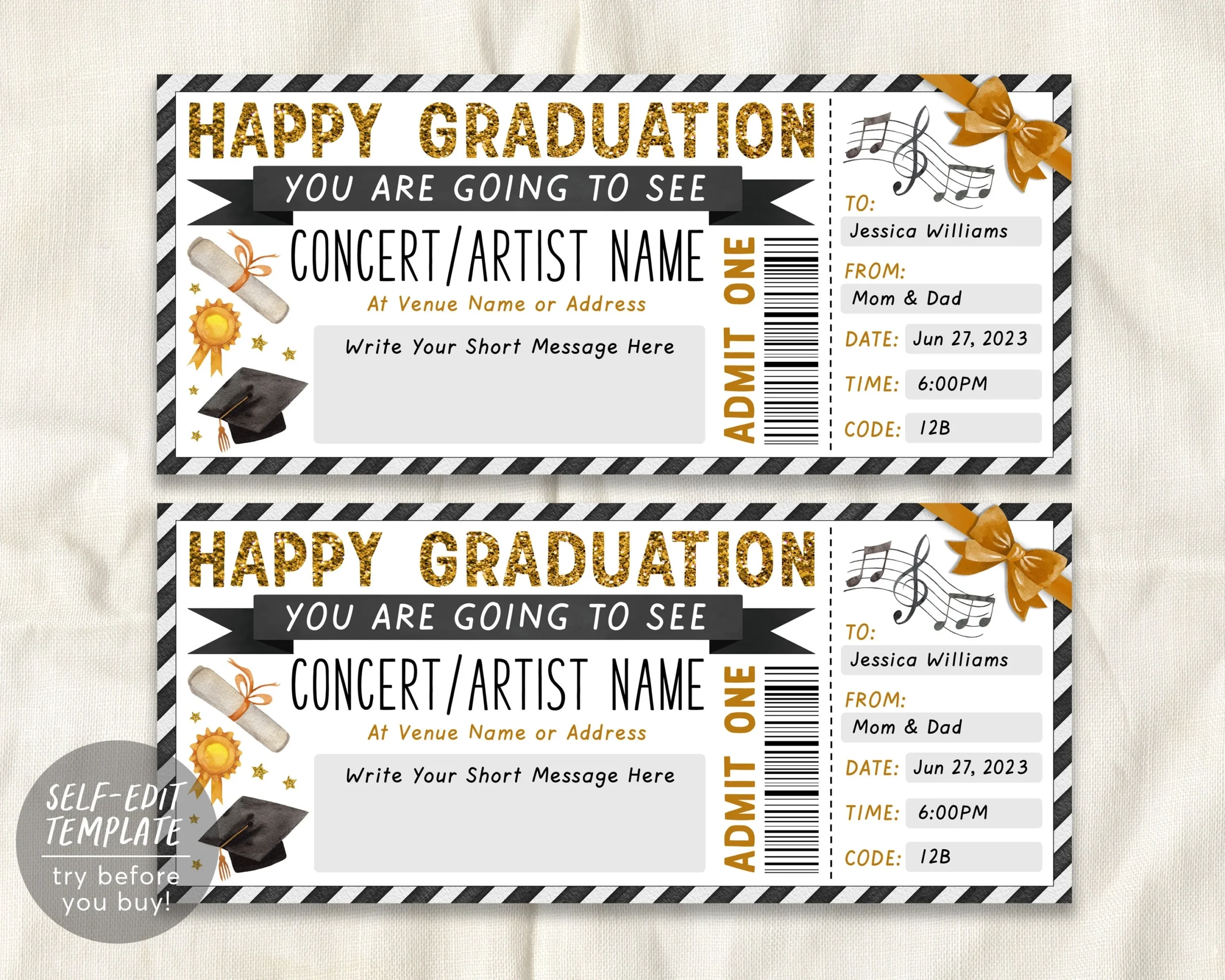 Printable Graduation Ticket Template Printable Graduation Ticket Template