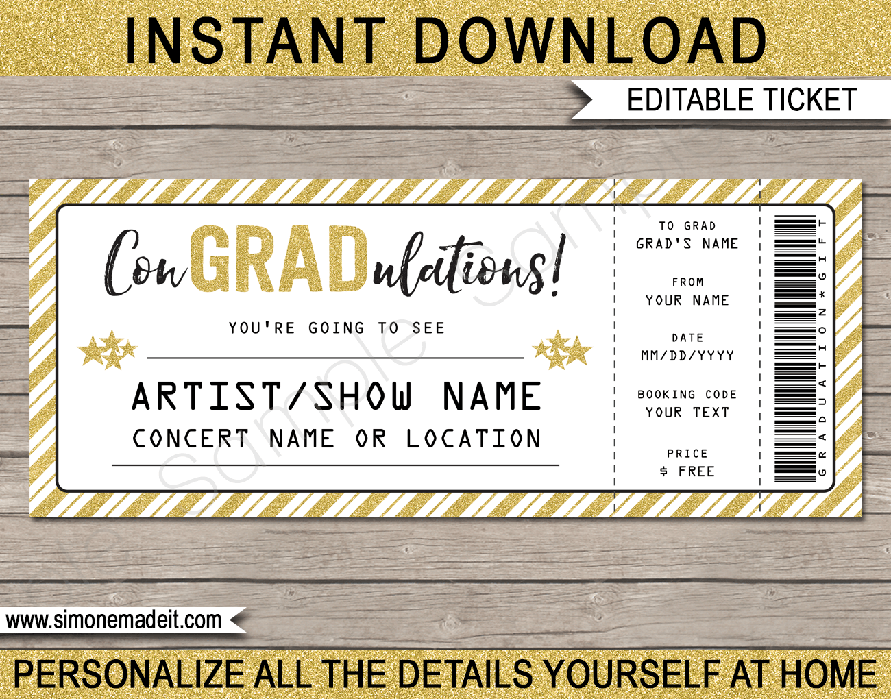 Graduation Concert Ticket Template Graduation Concert Ticket Template