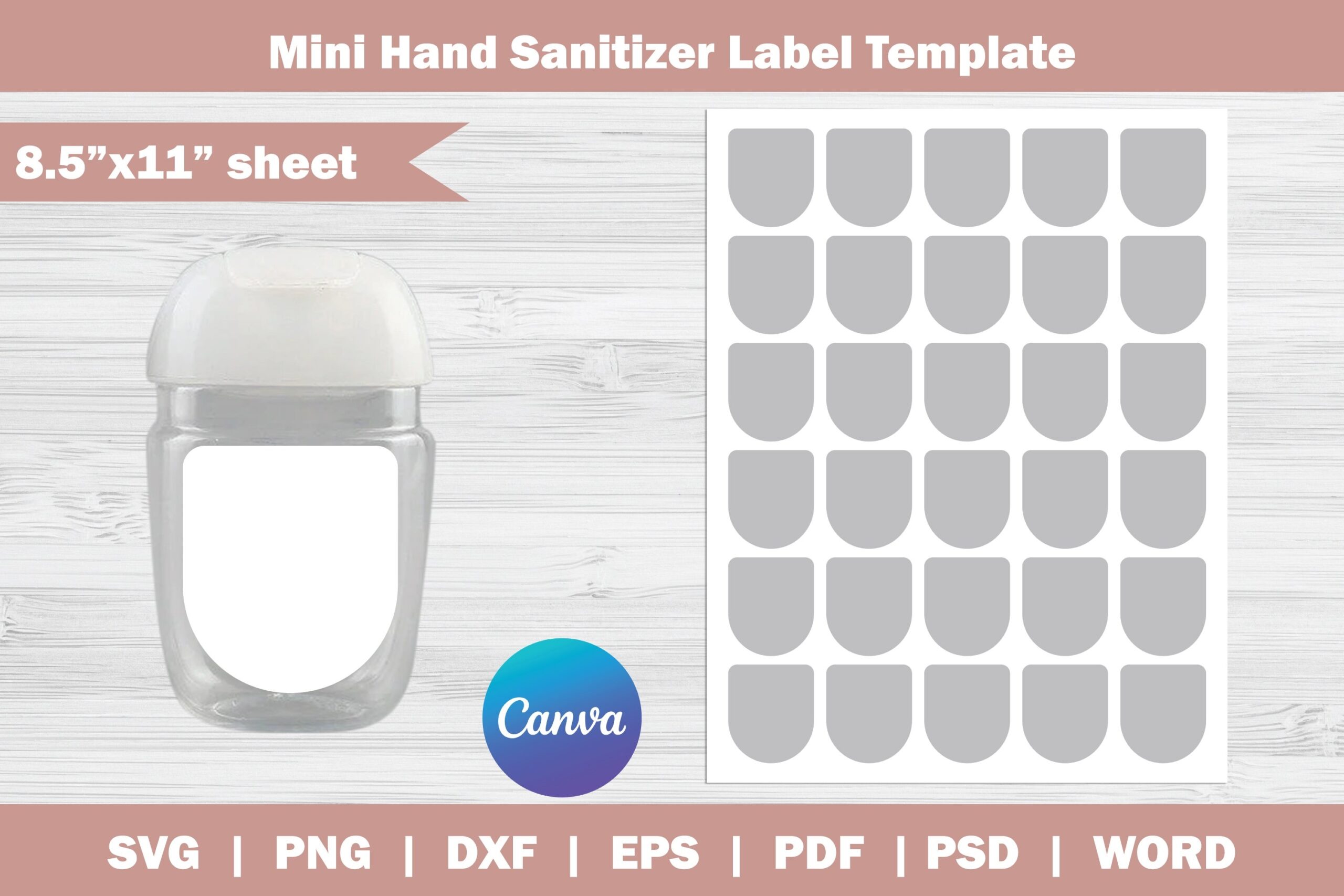 Hand Sanitizer Printable Label Mini Hand Sanitizer Label Template SVG Hand Sanitizer Printable Label Mini Hand Sanitizer Label Template SVG