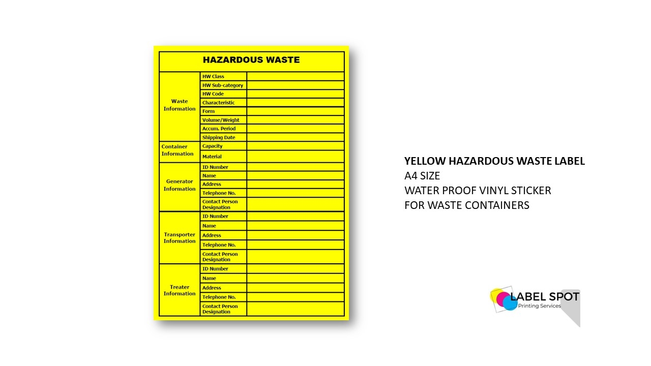 Free Printable Hazardous Waste Label Template Philippines