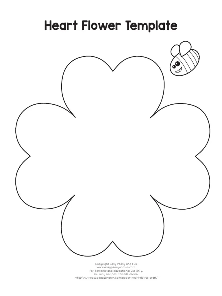 Heart Flower Craft Template PDF PDF Language Arts amp Discipline