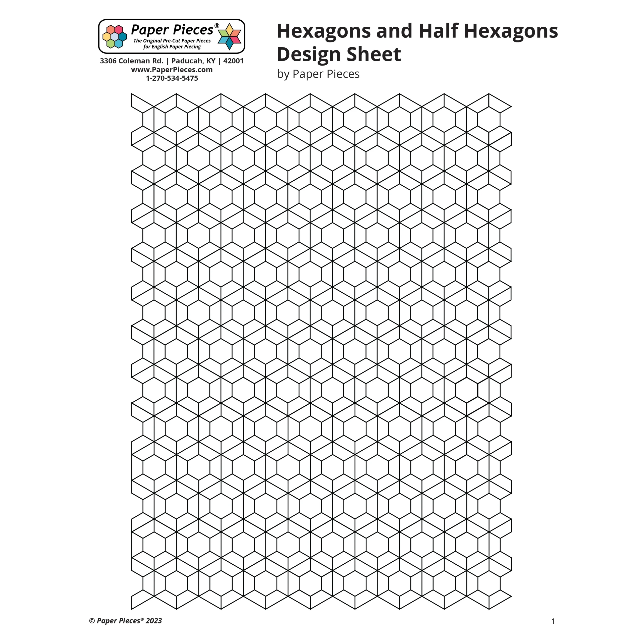 Free Printable Half Hexagon Template