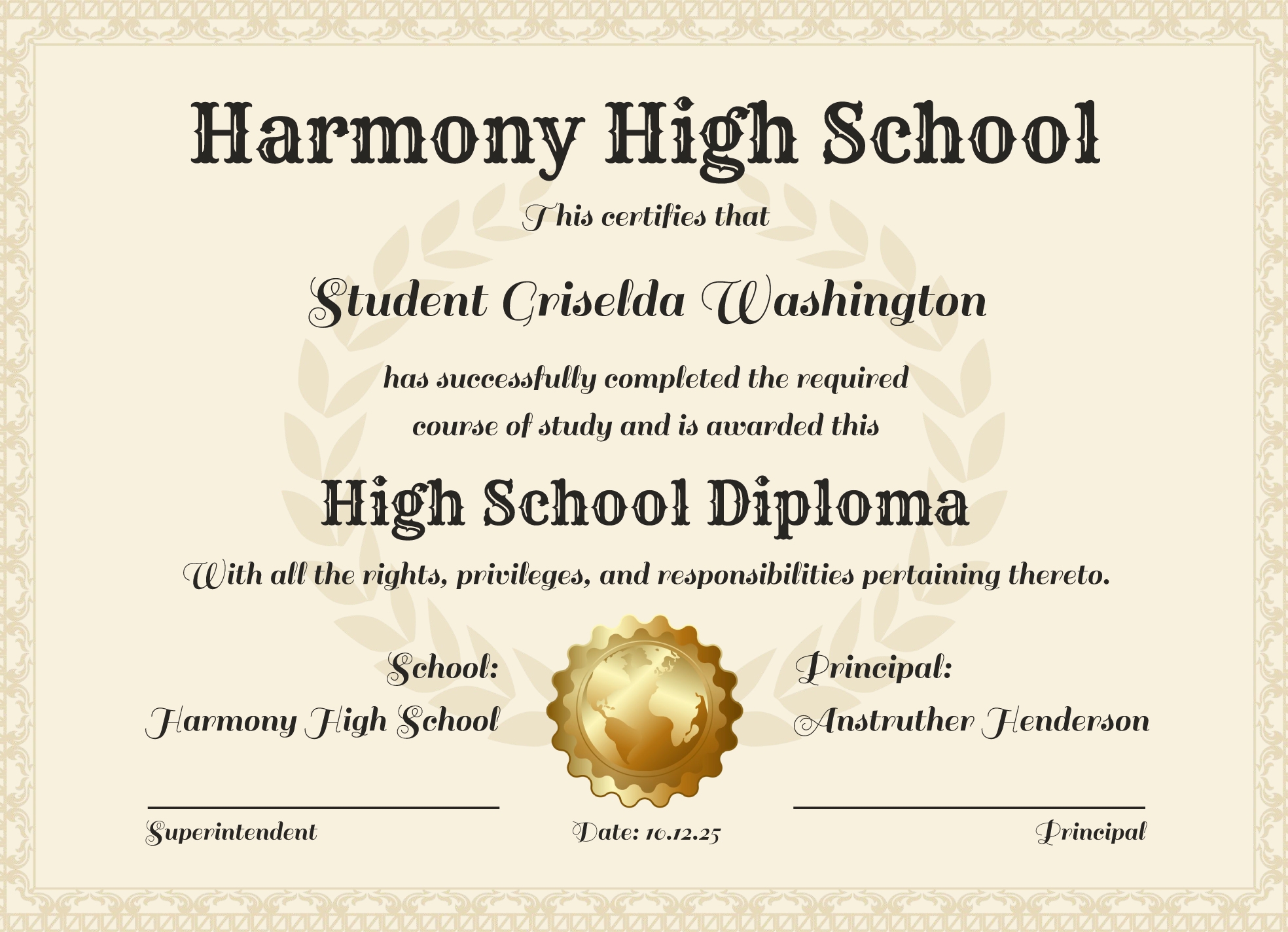 High School Diploma Free Google Docs Template Gdoc io High School Diploma Free Google Docs Template Gdoc io