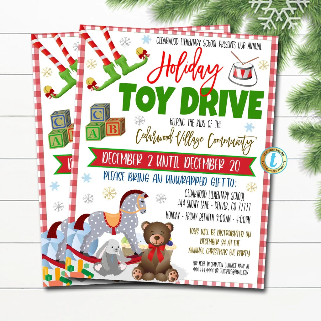 Printable Holiday Toy Drive Flyer Template Free Printable Holiday Toy Drive Flyer Template Free
