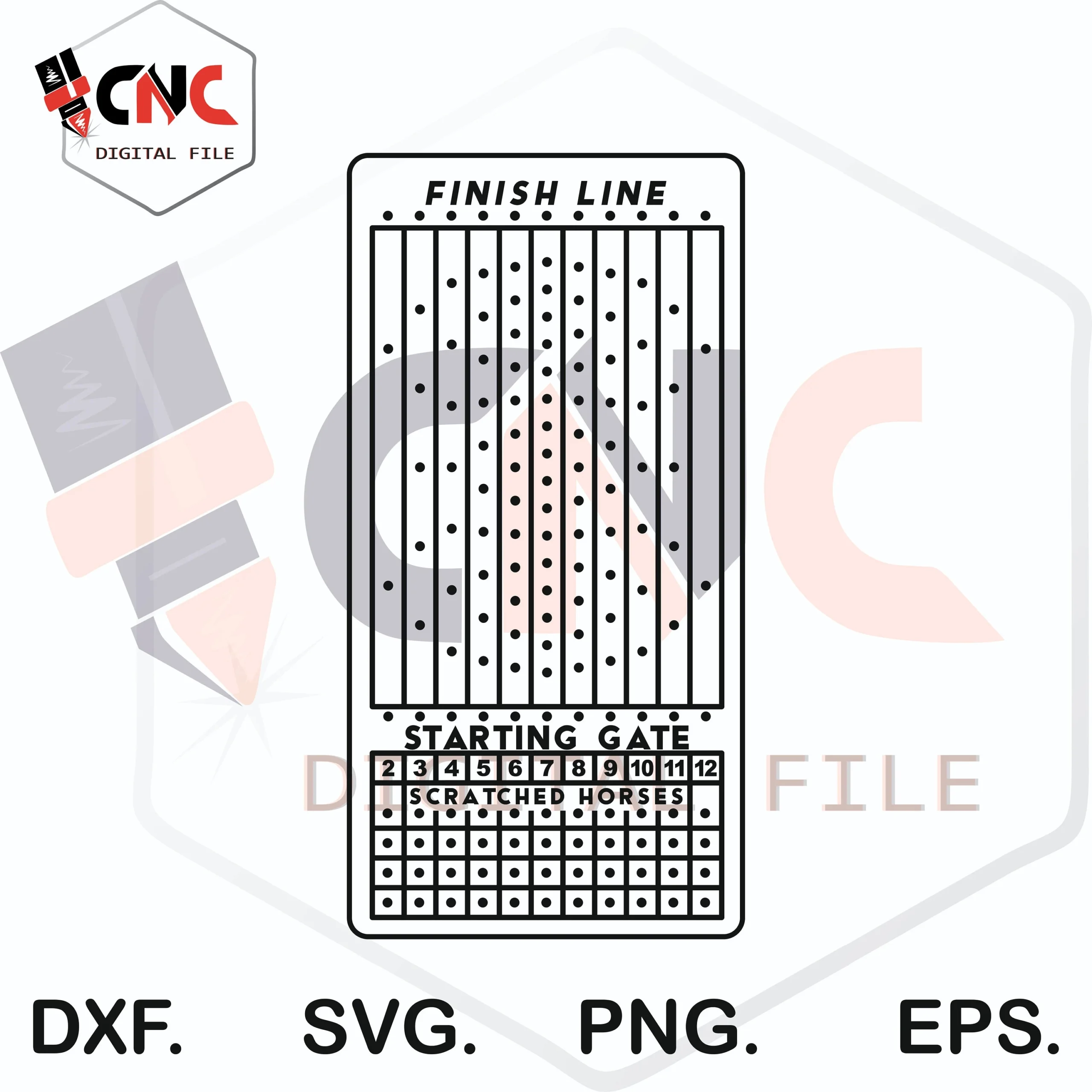 Printable Horse Race Dice Game Template