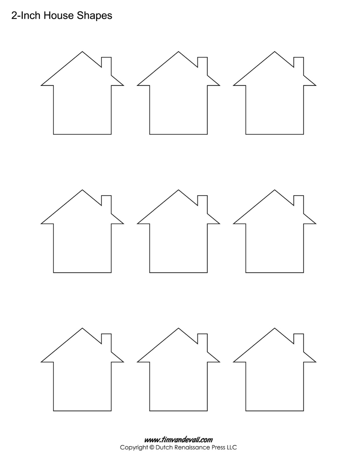 House Templates Free Blank House Shape PDFs