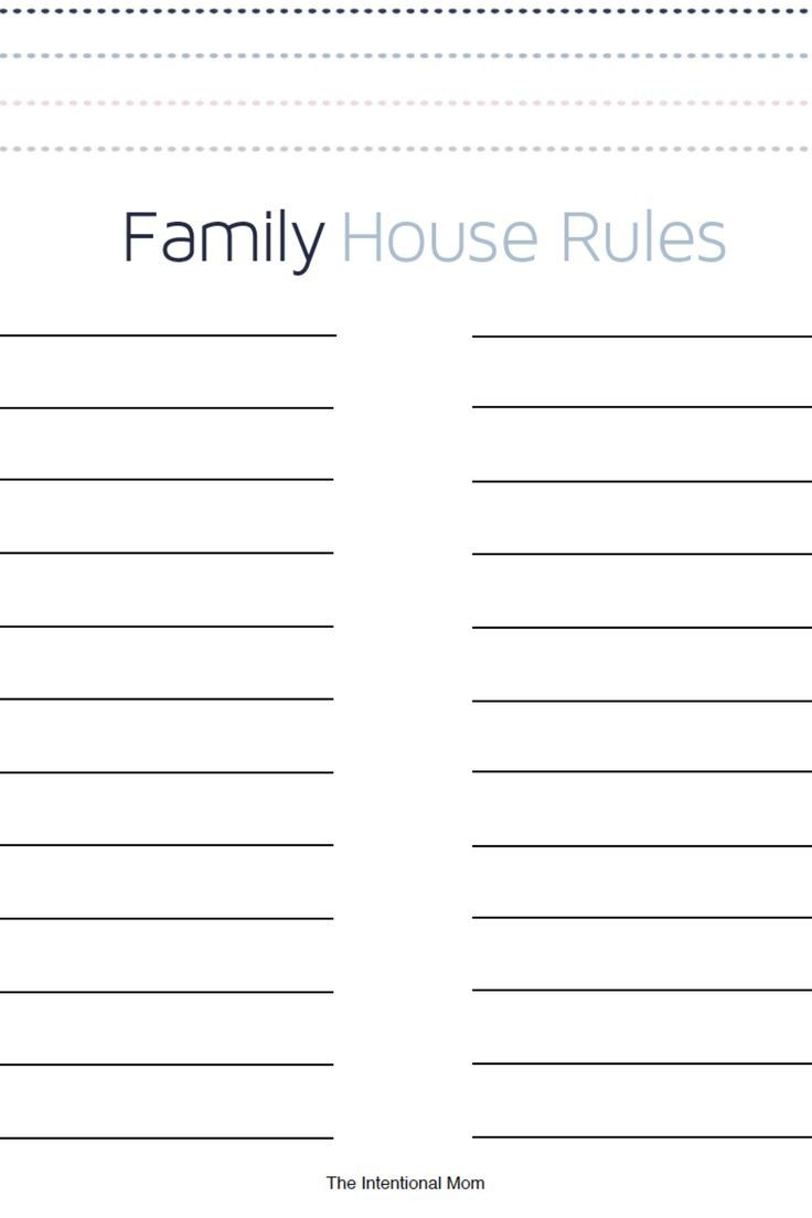 House Rules Printable Template House Rules Printable Template