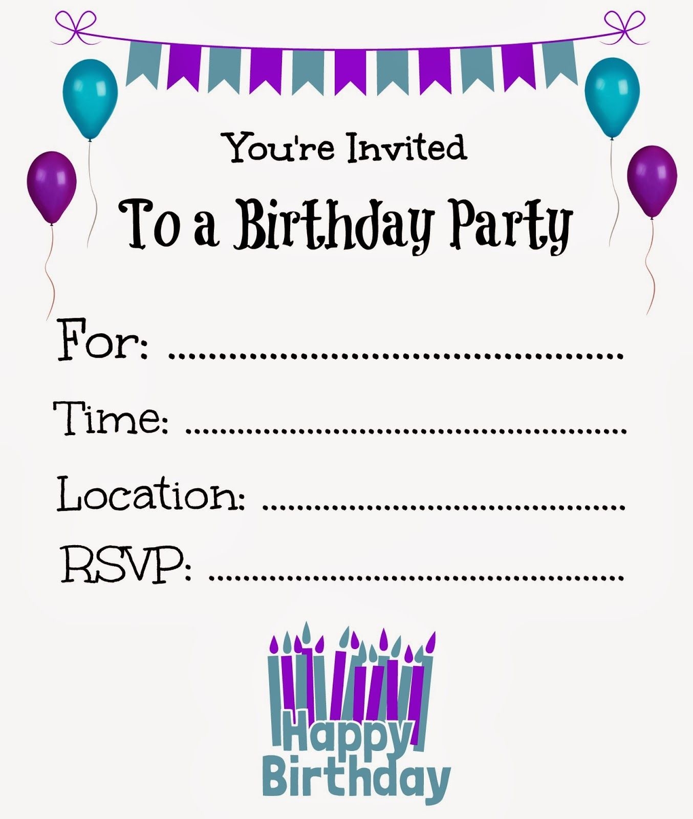Free Printable Template Birthday Invitations