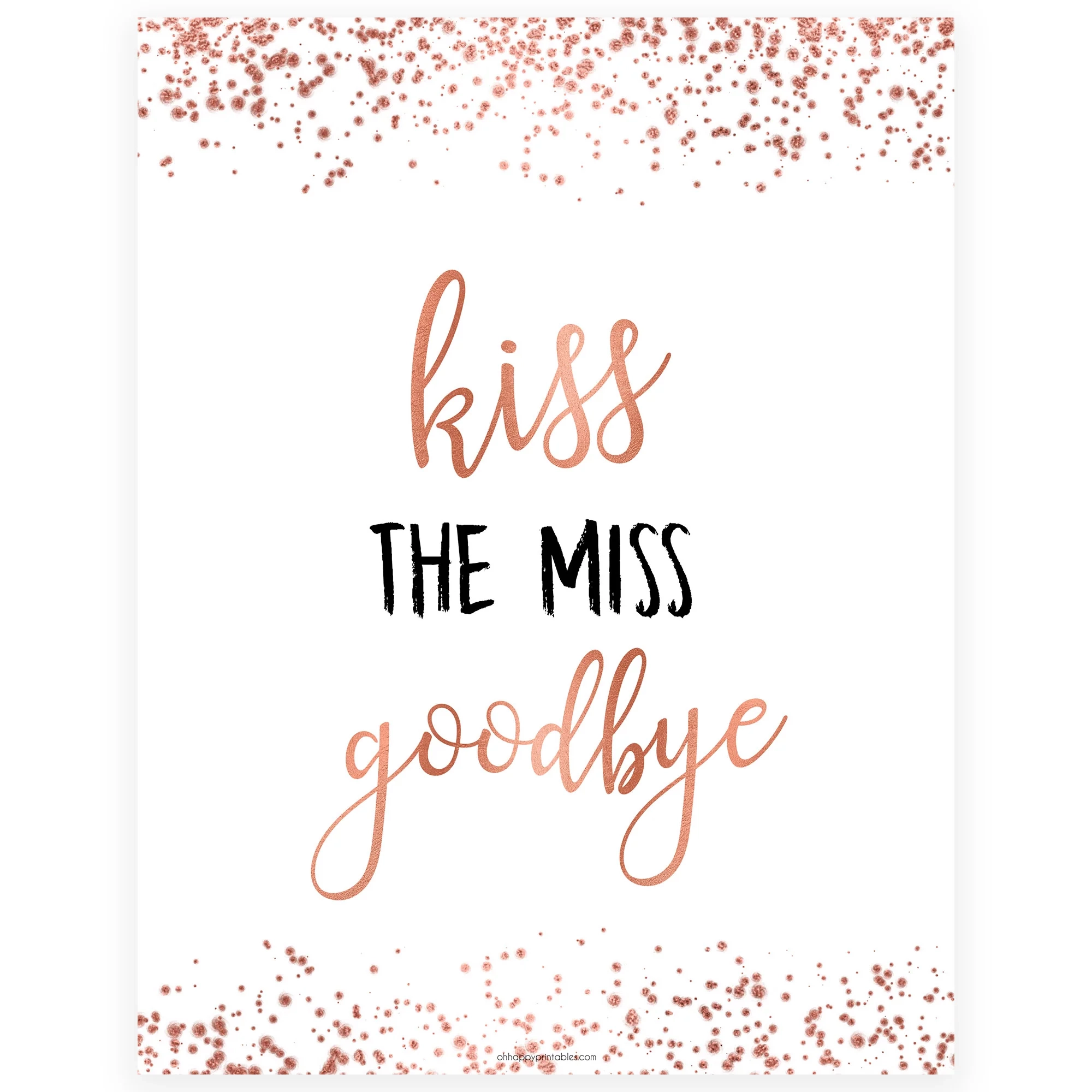 Kiss The Miss Goodbye In Rose Gold Shop Bridal Shower Games Kiss The Miss Goodbye In Rose Gold Shop Bridal Shower Games