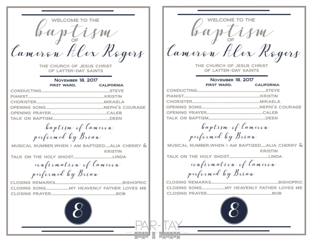Printable Lds Baptism Program Template Free