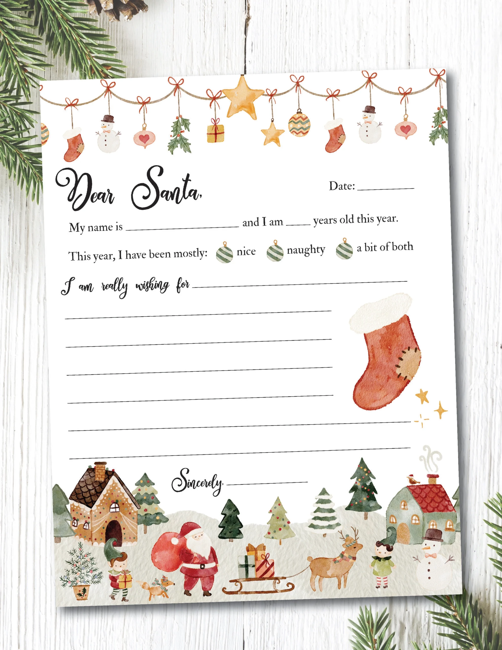 Letters To Santa Template Printable Free