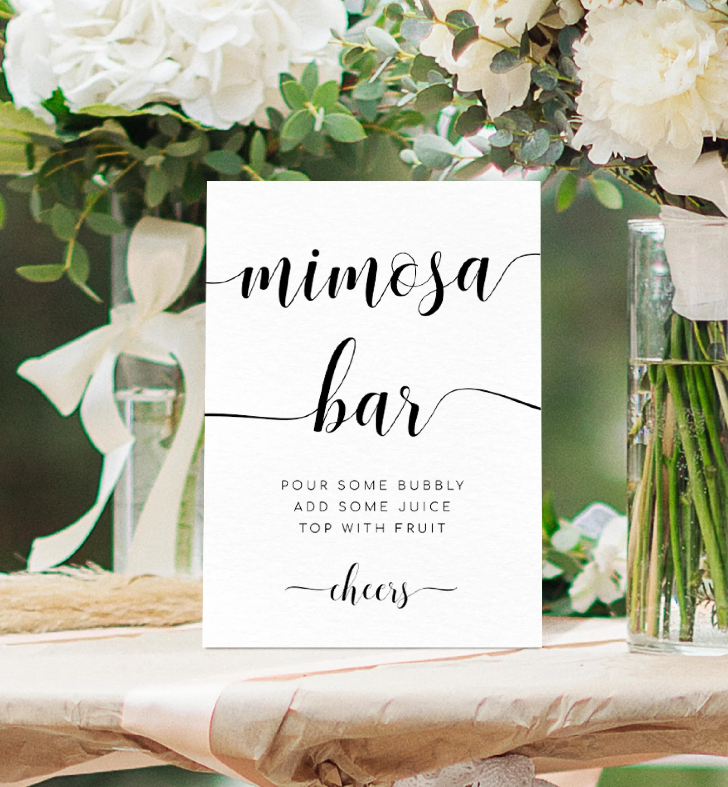 Leyton Script Printable Mimosa Bar Sign And Juice Tags Template Leyton Script Printable Mimosa Bar Sign And Juice Tags Template