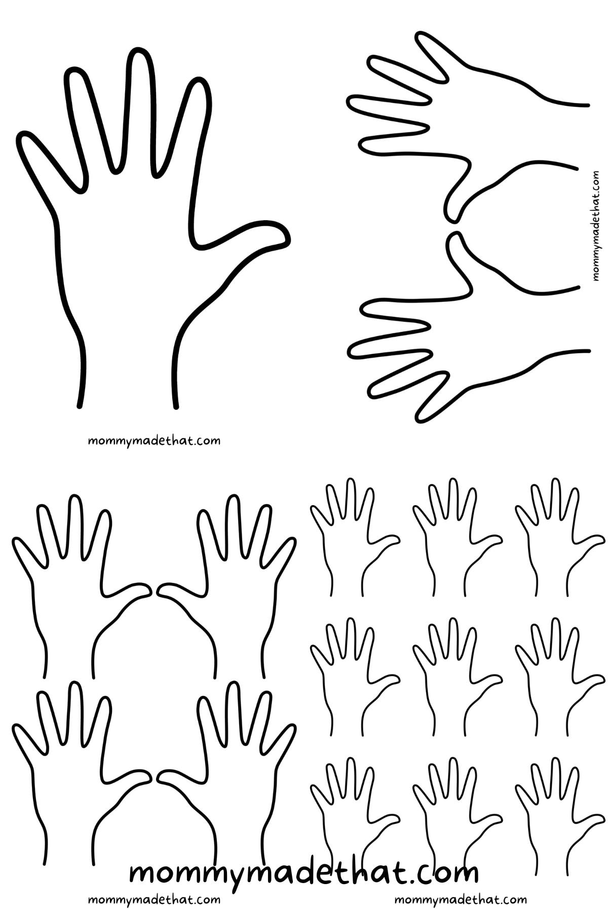 Lots Of Hand Outlines And Templates Free Printables Lots Of Hand Outlines And Templates Free Printables