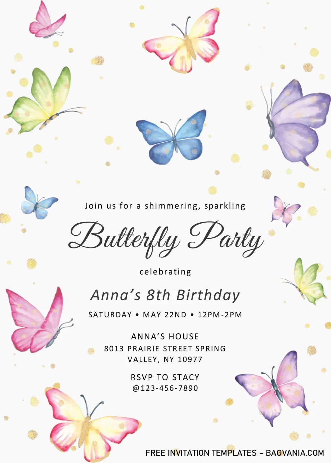 Printable Butterfly Invitation Template