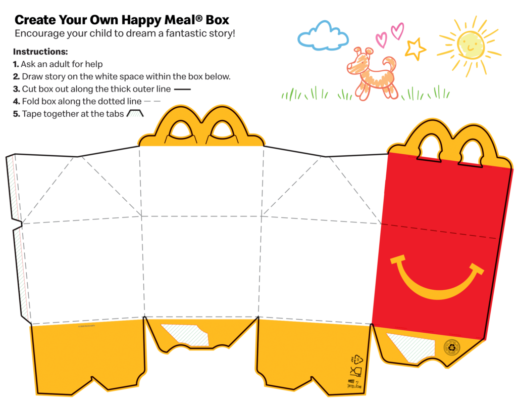 Mcdonald s Happy Meal Box Template Food Packaging For Young