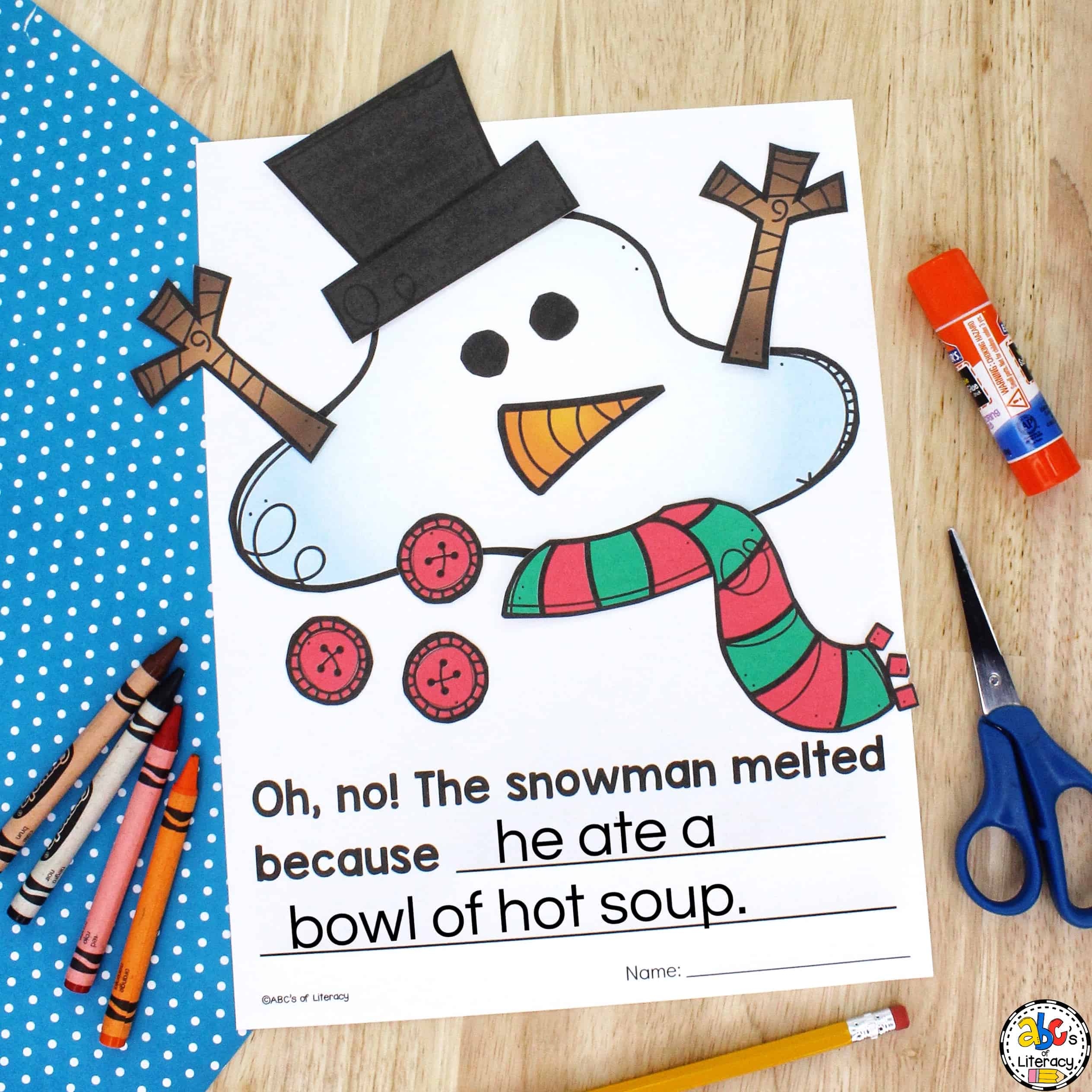 Free Printable Melted Snowman Template