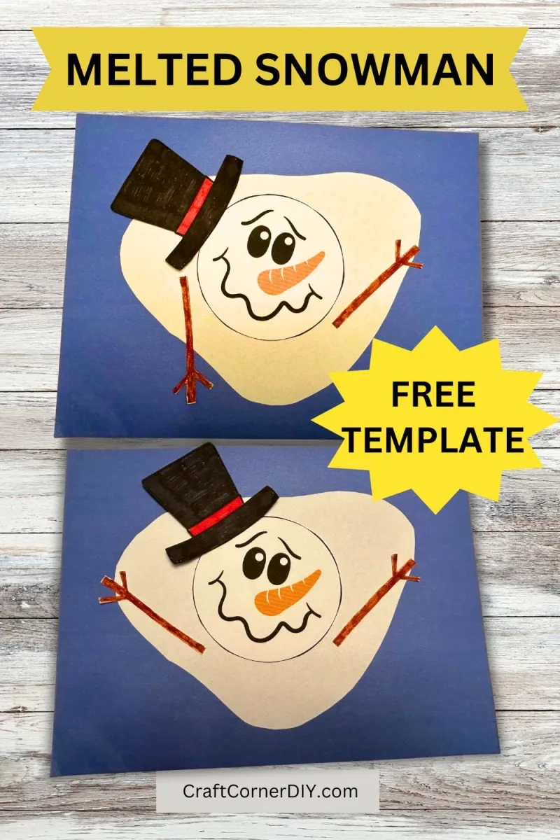 Melted Snowman Craft Free Printable Craft Corner DIY
