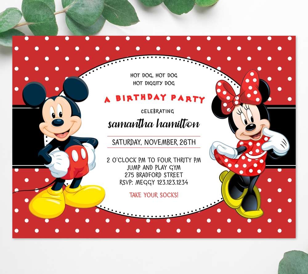 Printable Mickey Mouse Invitation Template Printable Mickey Mouse Invitation Template