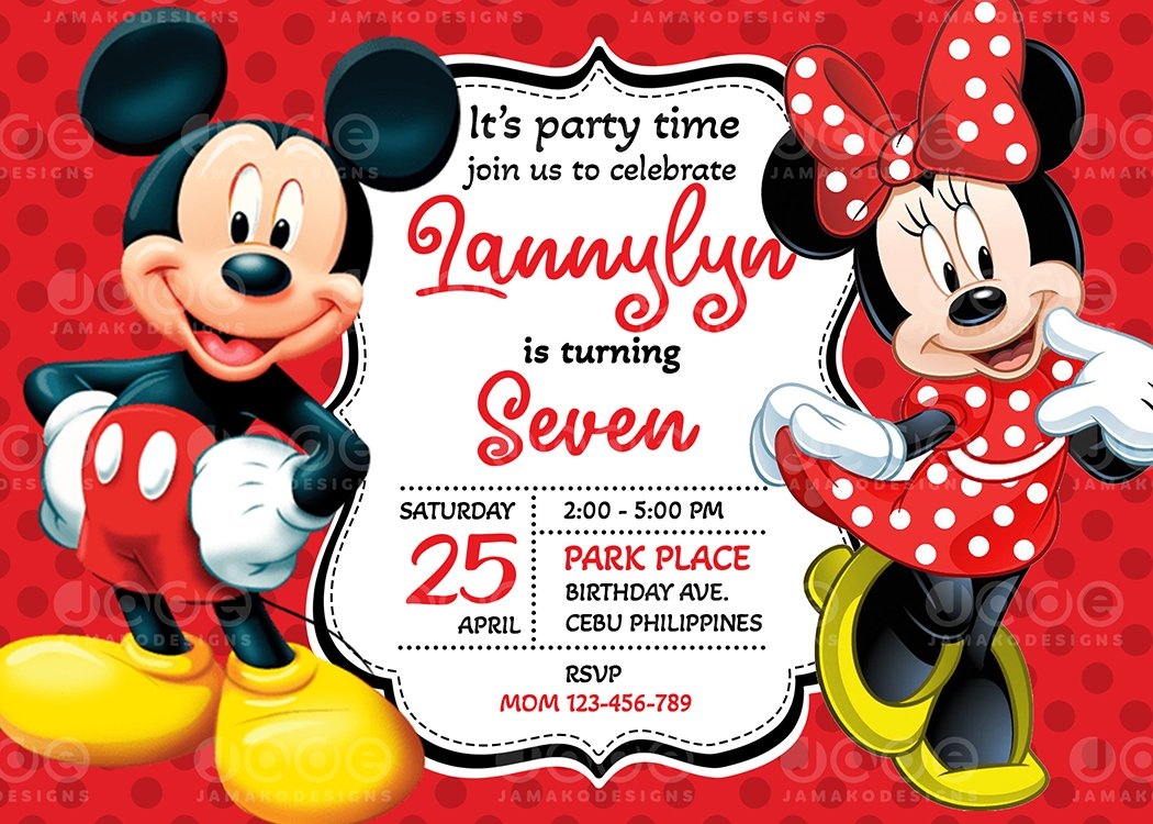 Mickey Mouse Printable Invitation Template Mickey Mouse Printable Invitation Template