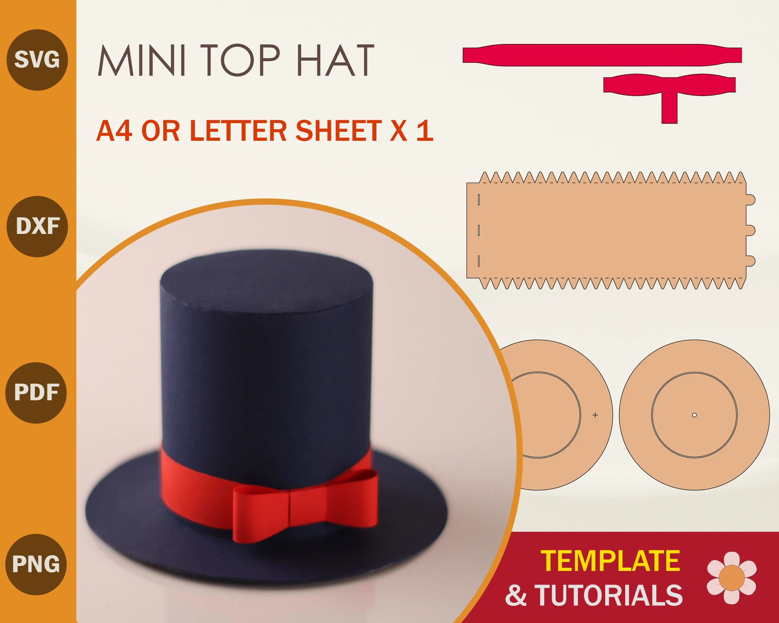 Printable Mini Top Hat Template