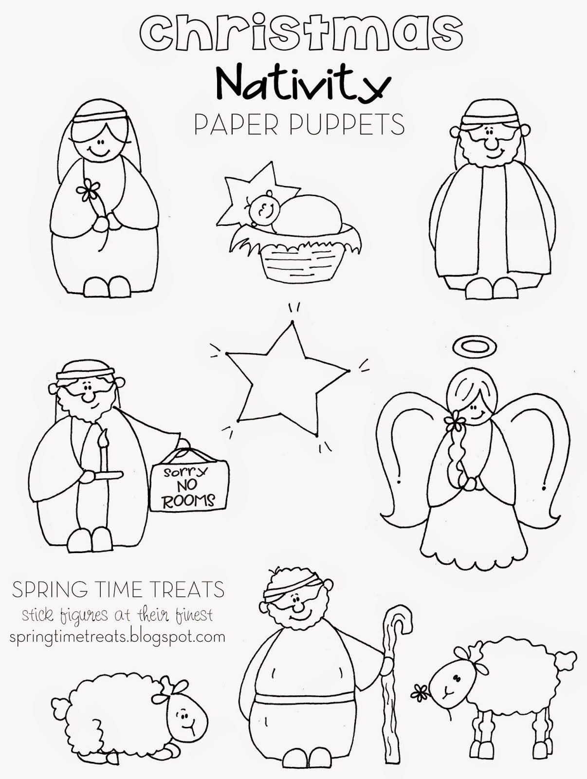 Nativity Paper Puppets FREE Printables Spring Time Doodles Nativity Paper Puppets FREE Printables Spring Time Doodles