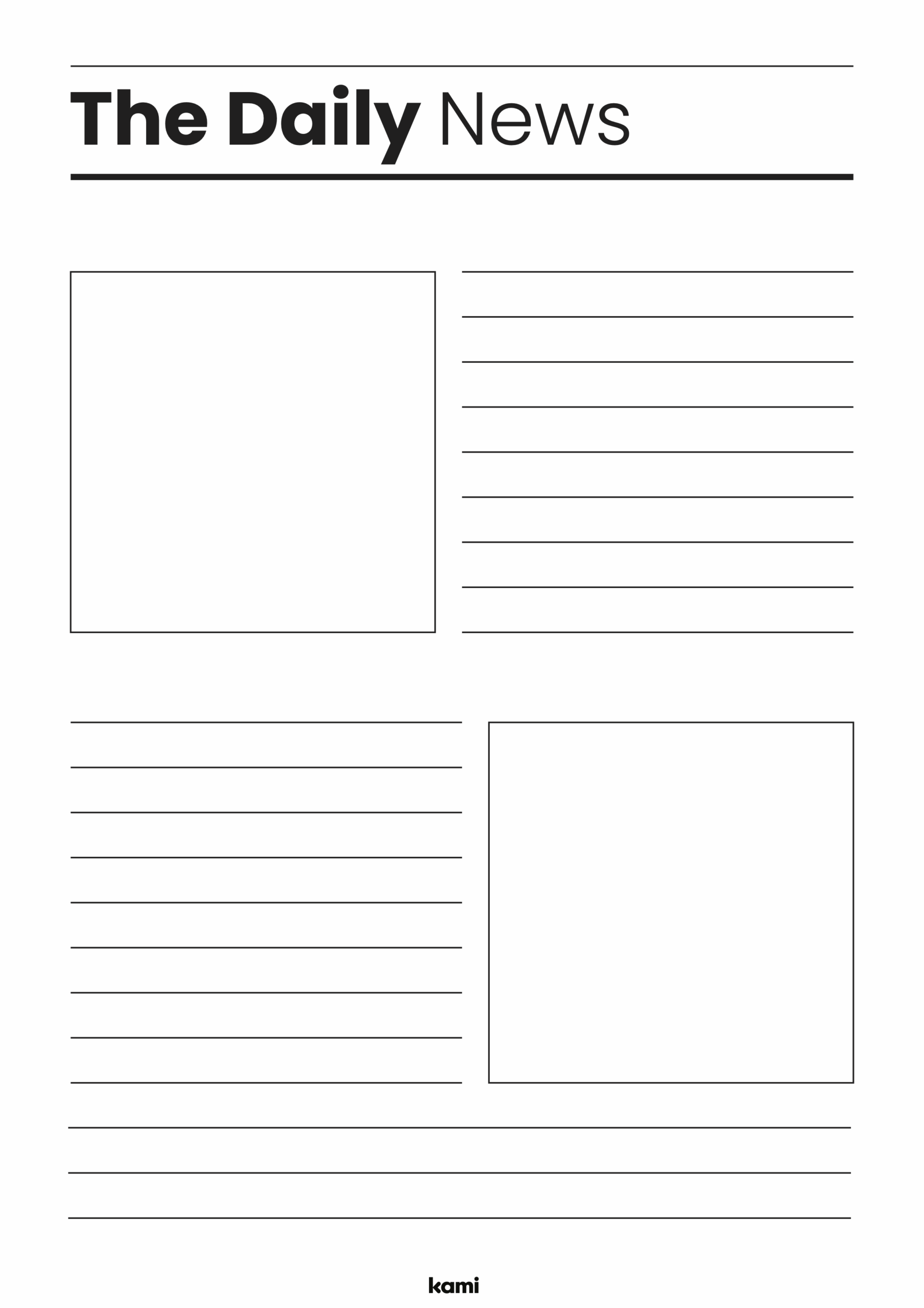 Newspaper Template For Teachers Perfect For Grades 10th 11th 