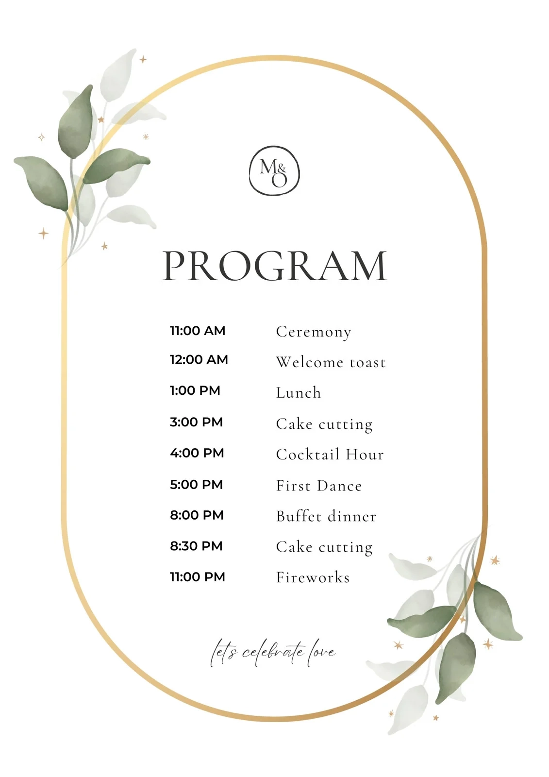 Page 2 Free Custom Printable Wedding Program Templates Canva