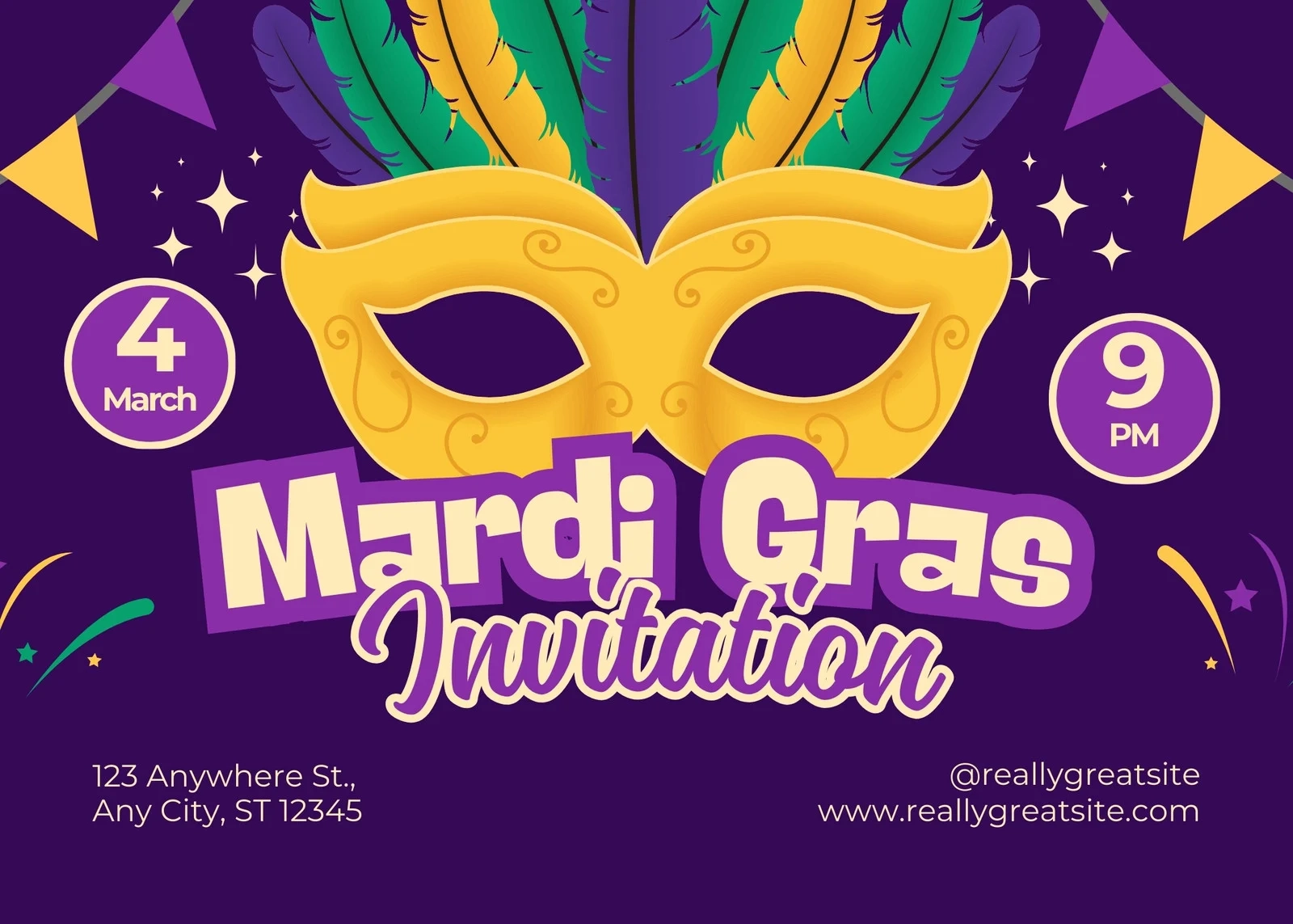 Free Printable Mardi Gras Invitation Template Free Printable Mardi Gras Invitation Template