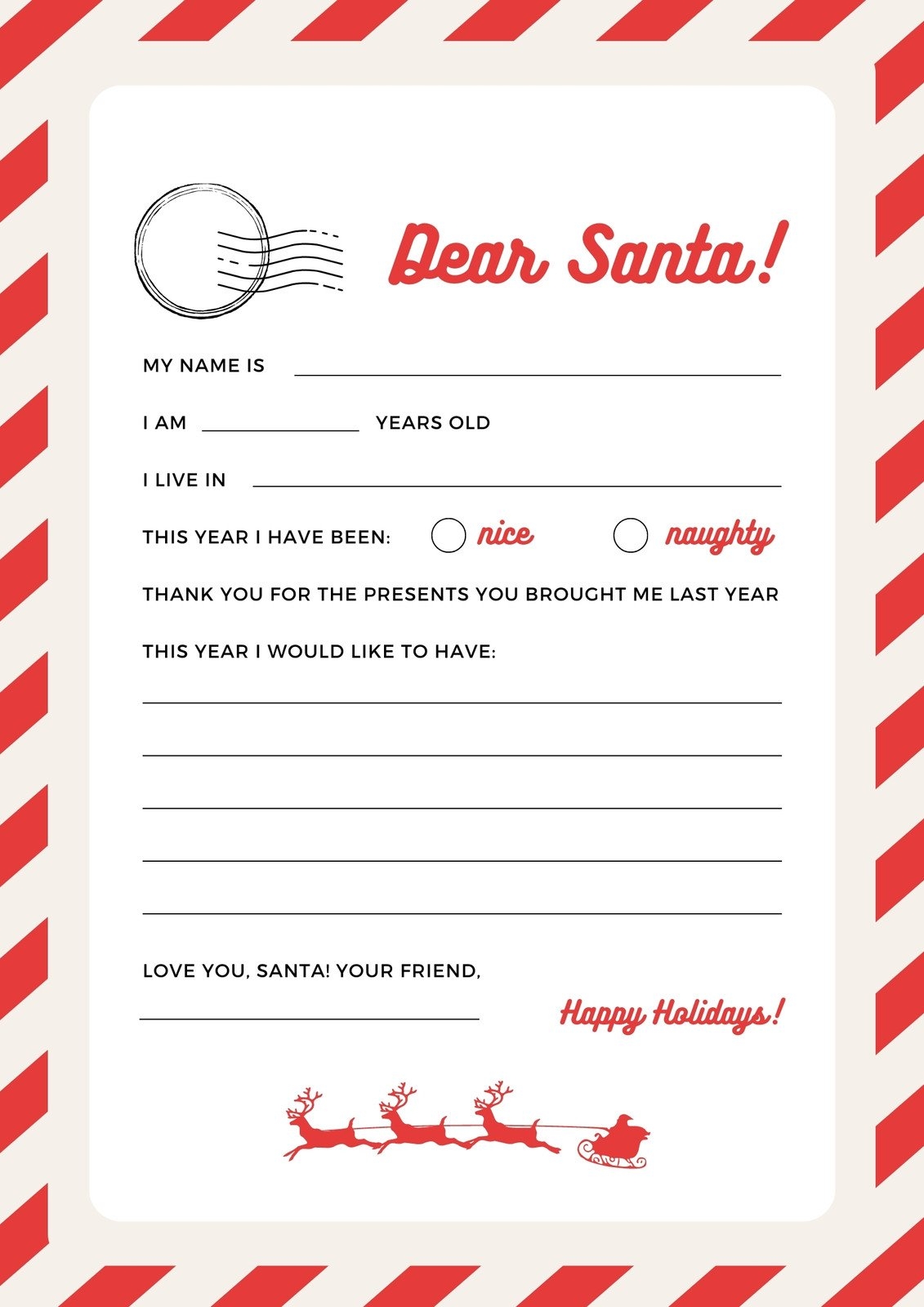 Page 2 Free Printable Santa Letter Templates You Can Customize 