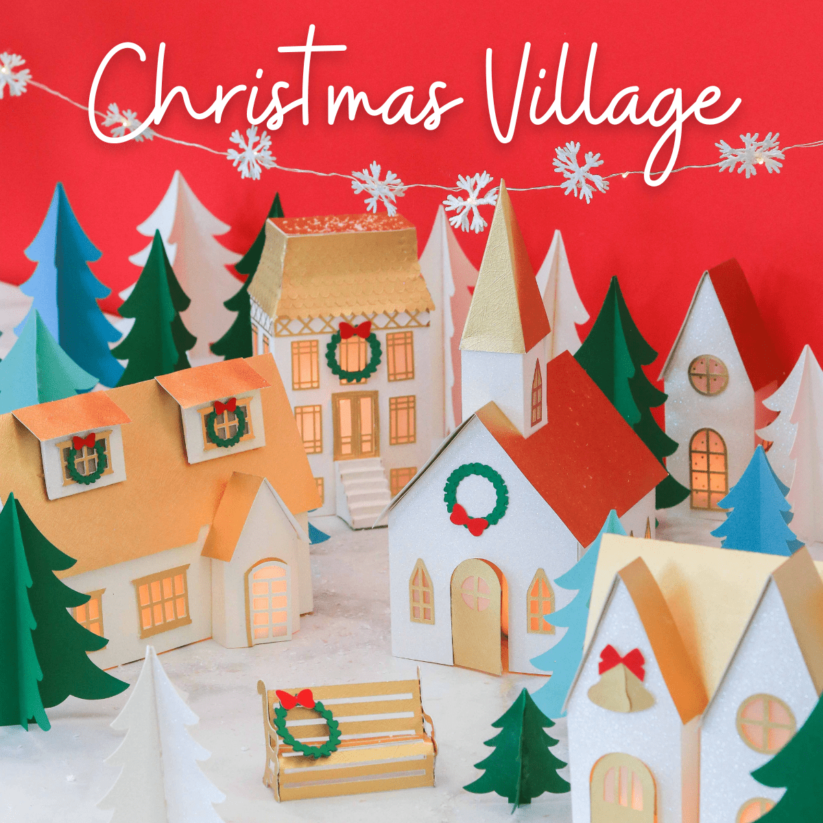 Printable Diy Christmas Village Houses Template