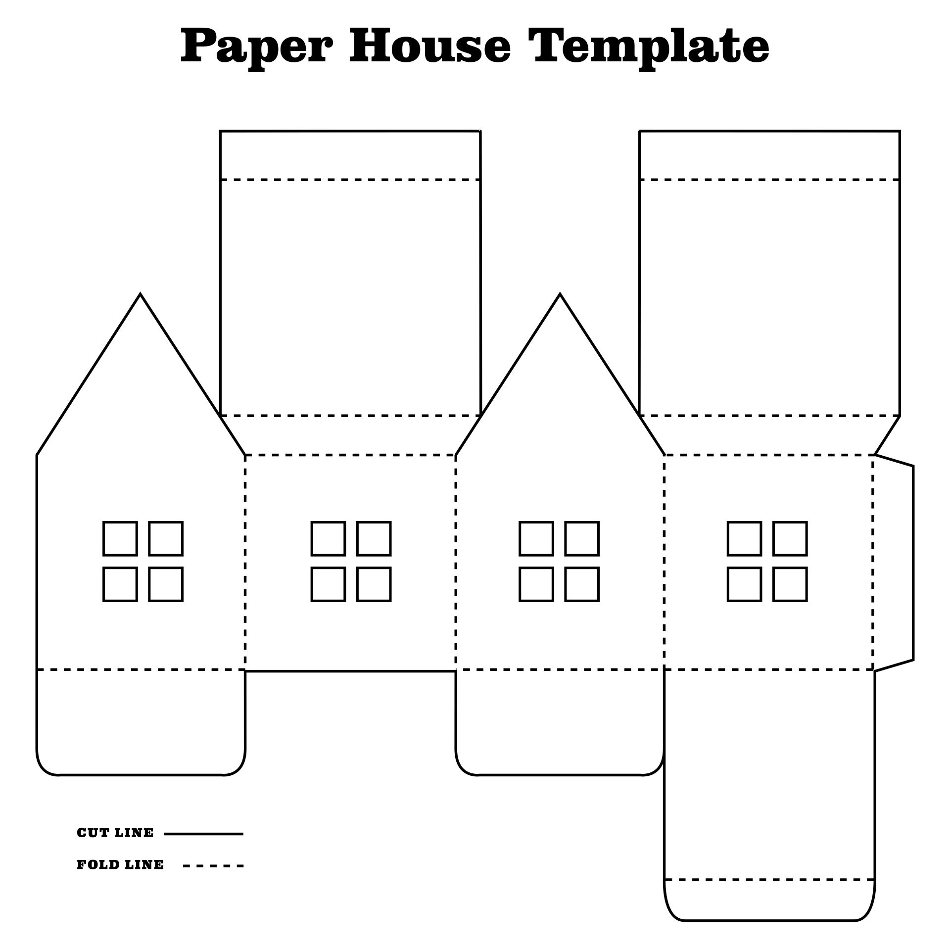 Printable Paper House Template