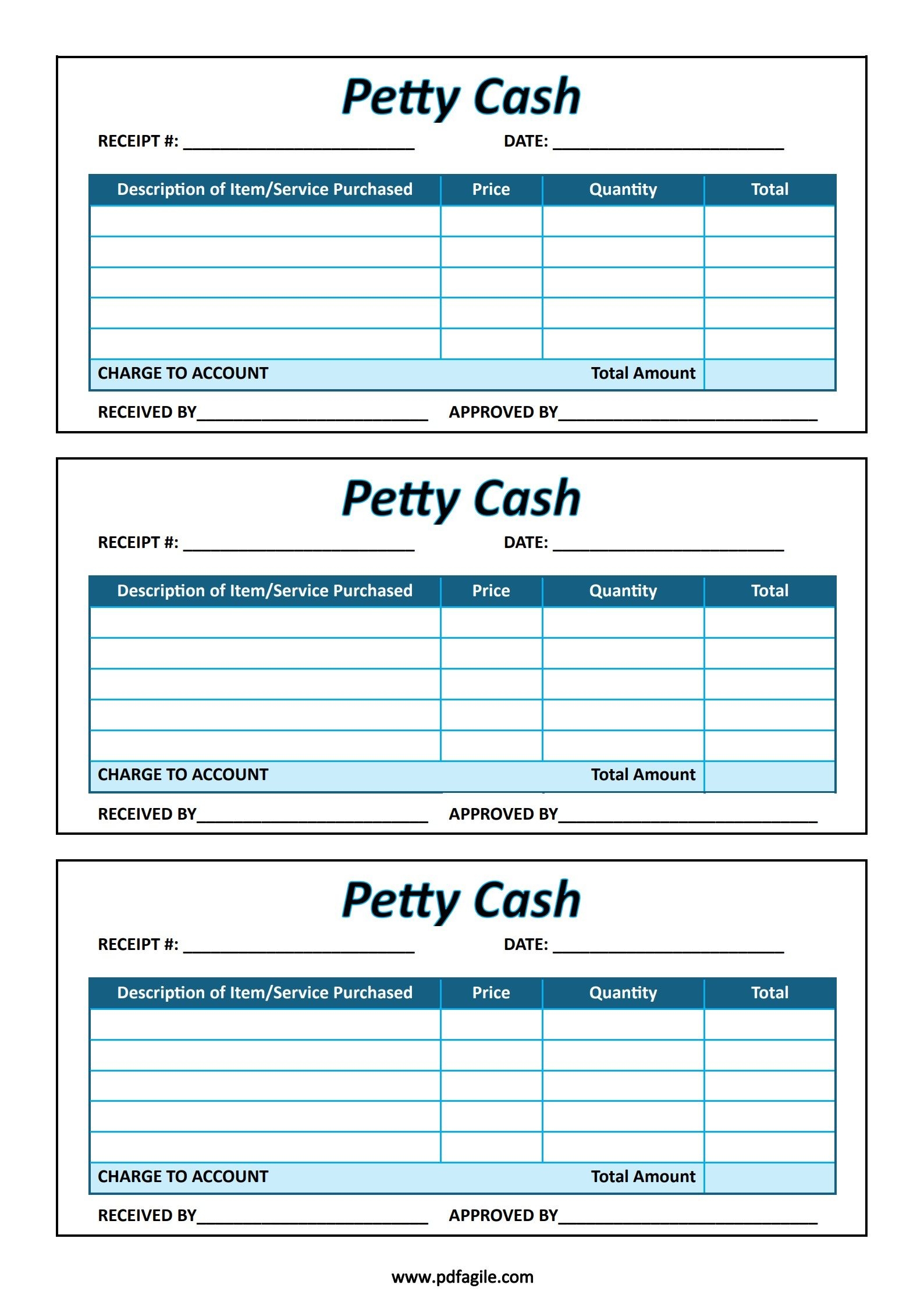 Free Printable Petty Cash Template
