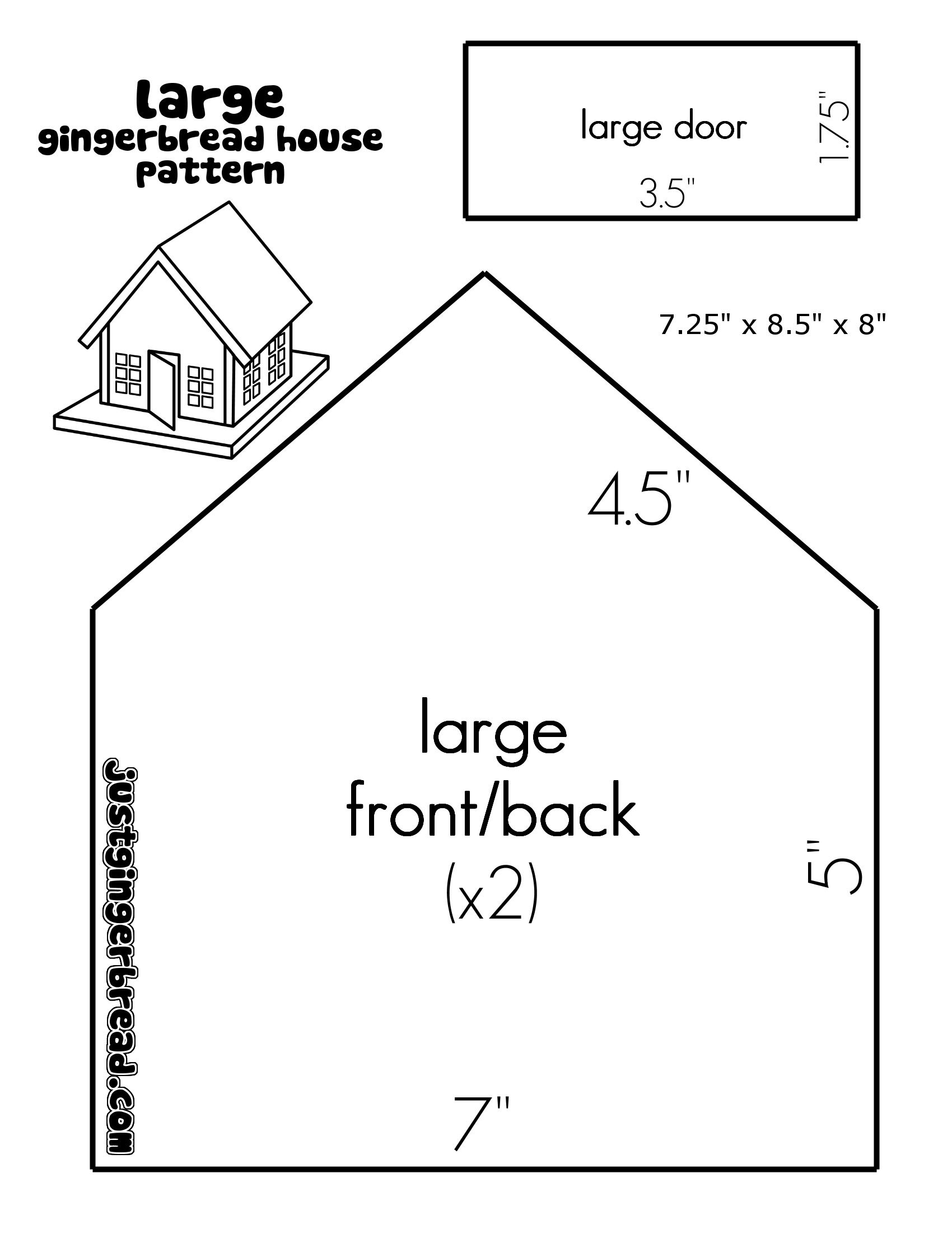 Large Gingerbread House Template Printable Large Gingerbread House Template Printable