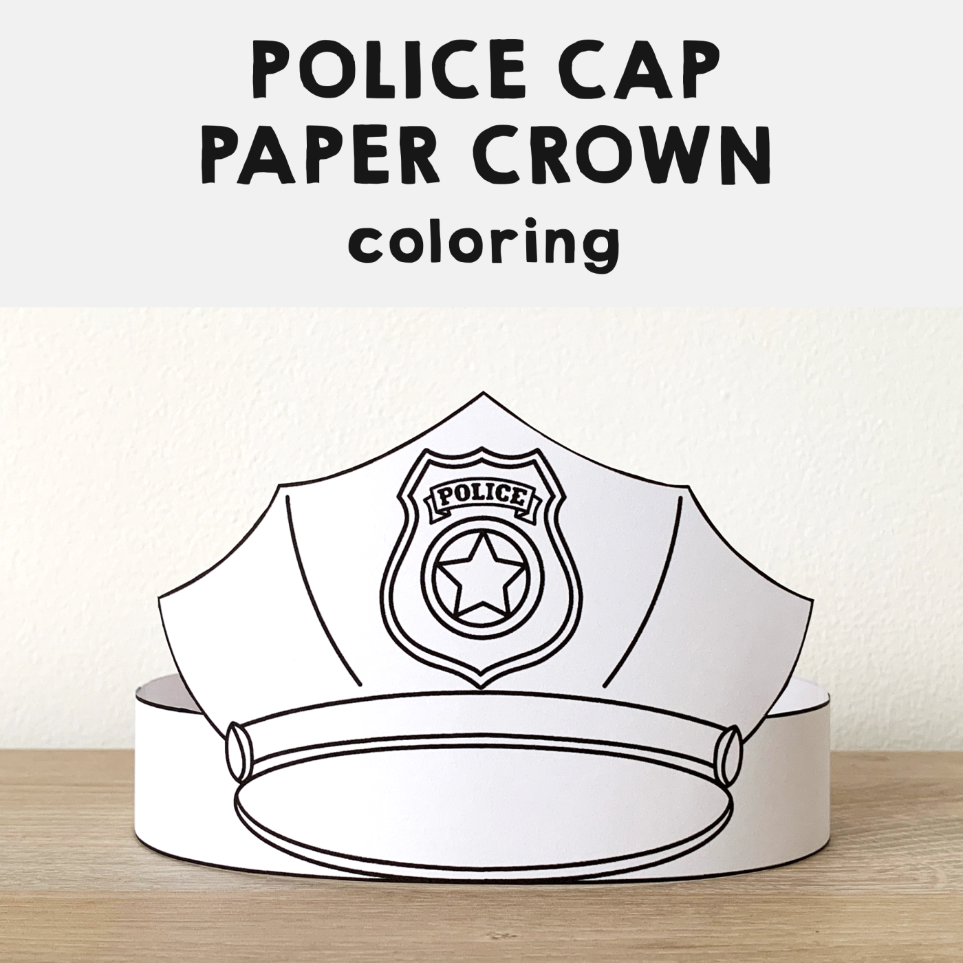 Police Hat Paper Crown Printable Coloring Craft Made By Teachers