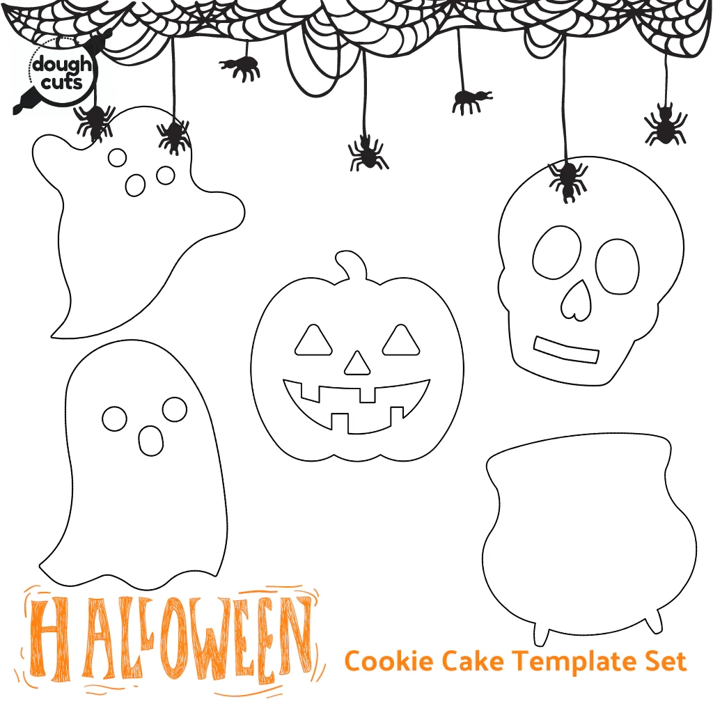 PRINT AT HOME Halloween Cookie Cake Template Set Of 5 Shapes