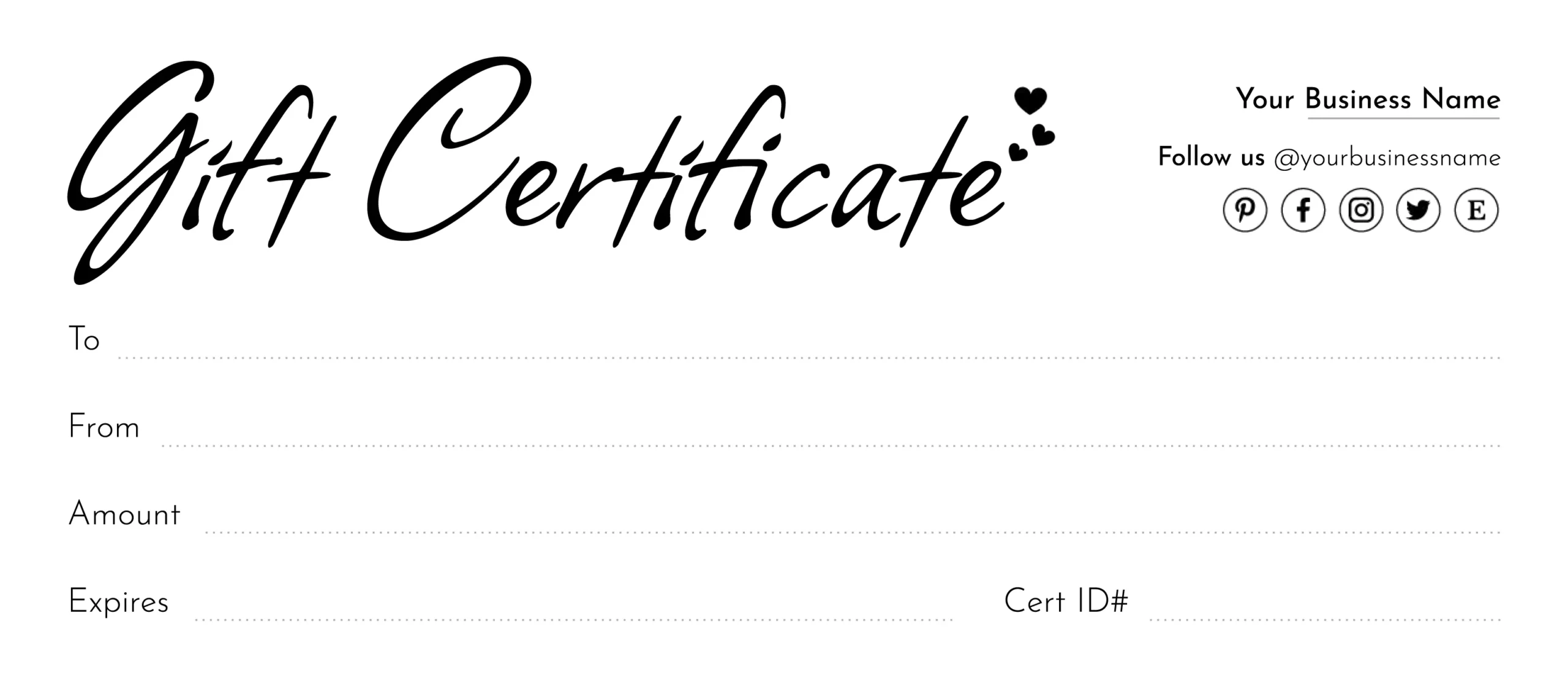Blank Gift Certificate Template Free Printable Blank Gift Certificate Template Free Printable