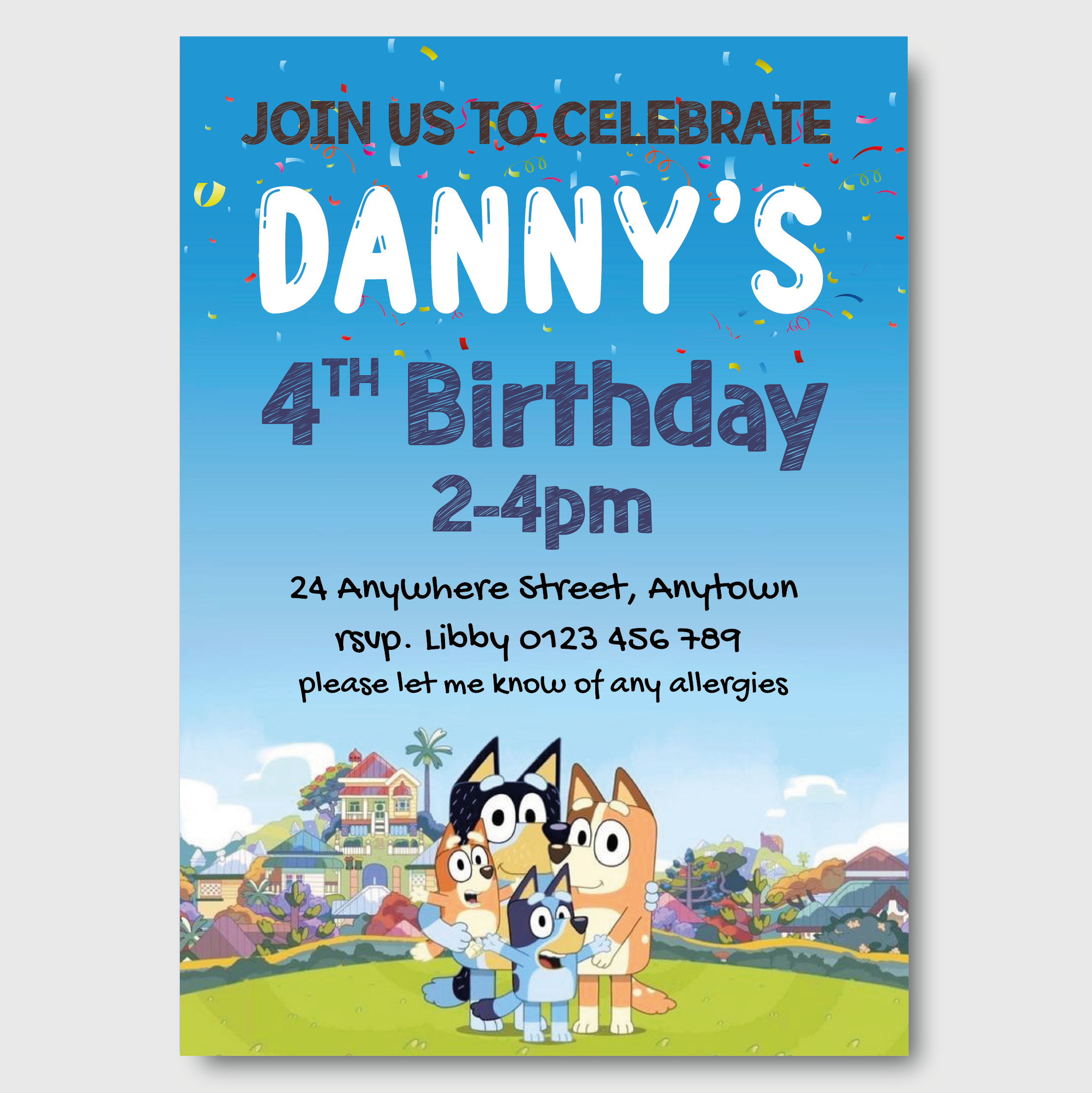 Free Printable Template Printable Bluey Birthday Invitation Free Printable Template Printable Bluey Birthday Invitation